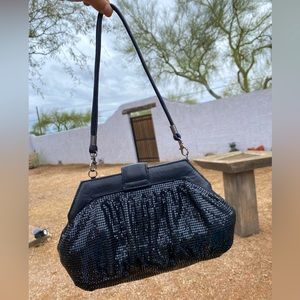 Whiting & Davis black evening bag, great condition